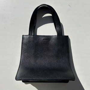 BAGGU Small Leather Retail Tote Bag
